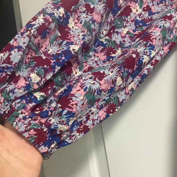 NWT Madewell Floral Puff Sleeves Tiered Cotton Dress with Pockets Size 8 - Picture 9 of 9